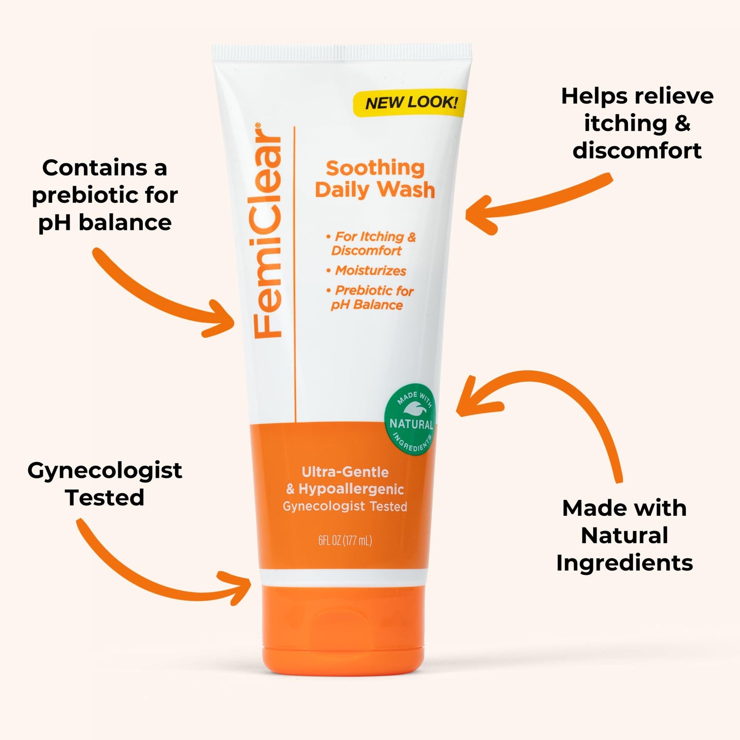 FemiClear - Restoratives Soothing Feminine Wash - BV & Yeast Infection Protection Vaginal Cream - Itching & Discomfort Due to Bacterial Vaginosis - Fast Feminine Itch Relief