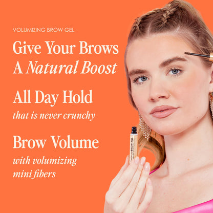 Grande Cosmetics GrandeBROW-FILL Volumizing Brow Gel, Tinted or Clear Eyebrow Mascara, Soft Flexible Hold, Water Resistant