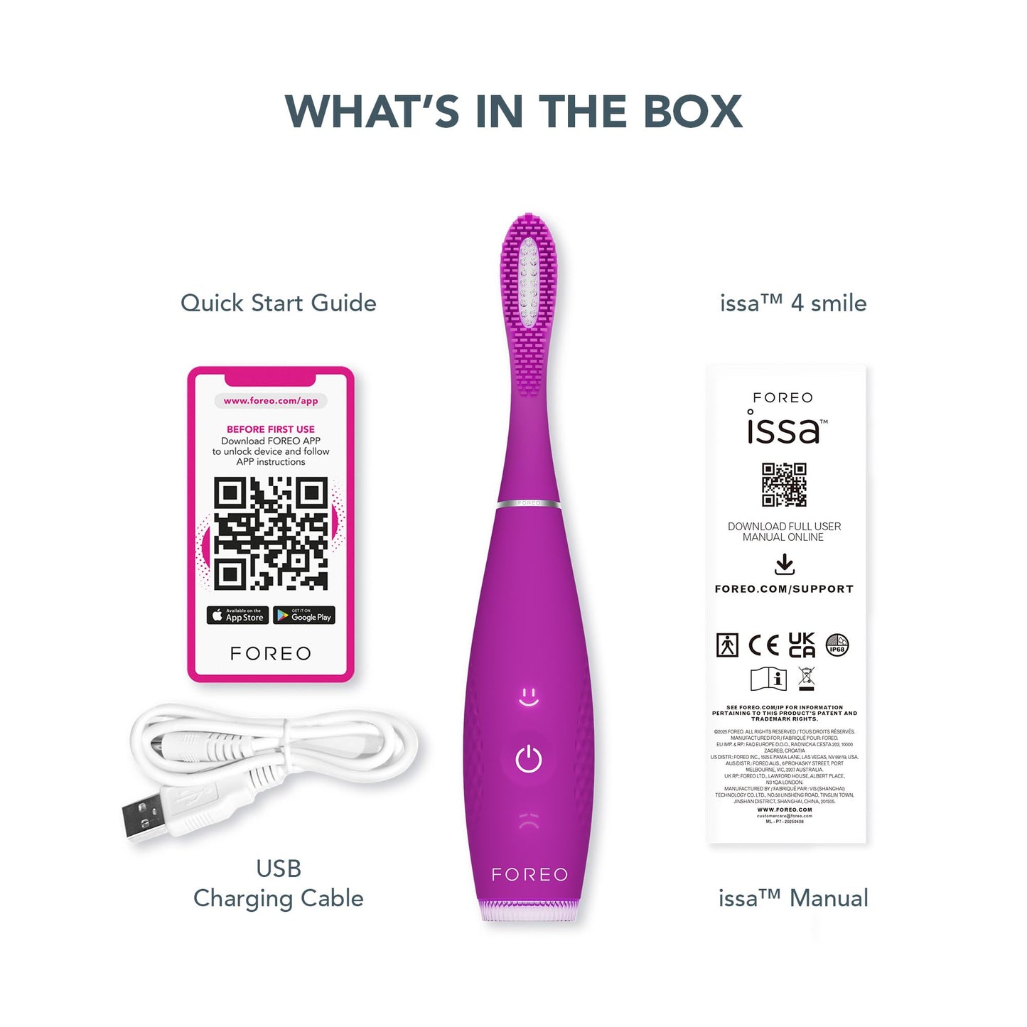 FOREO ISSA 4 Smile Electric Toothbrush – Compact & Travel-Friendly, 4-in-1 Hybrid Brush Head, Tough on Plaque, Long Battery Life (265 Days), 6-Month Brush Head Replacement