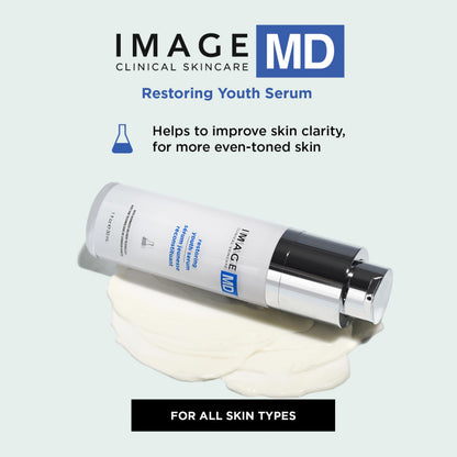 IMAGE Skincare MD Restoring Youth Face Serum, with Vitamin C and Hyaluronic Acid, 1 Fl Oz