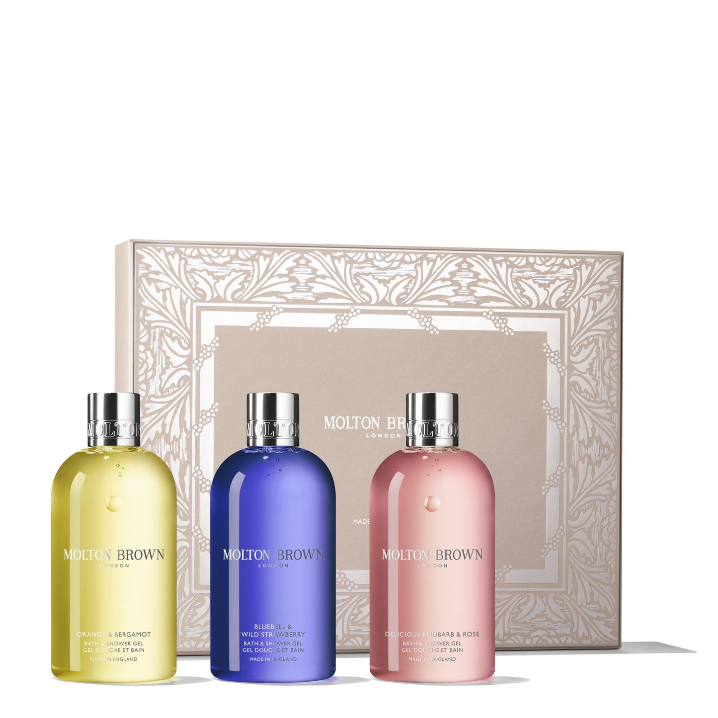 Molton Brown Floral & Fruity Body Wash Gift Set for Women - Trio of 10 fl. oz. Luxury Scented Body Wash, Body Care Beauty Gift Set