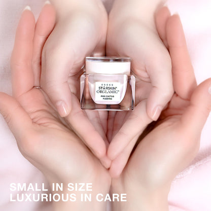 STARSKIN Orglamic Pink Cactus Pudding, Hydrating & Nourishing Cream for all Skin Types, 99.3% Natural with Prickly Pear Cactus Seed Oil & Hyaluronic Acid, Luxurious Glow Moisturizer, K-Beauty - 15ml
