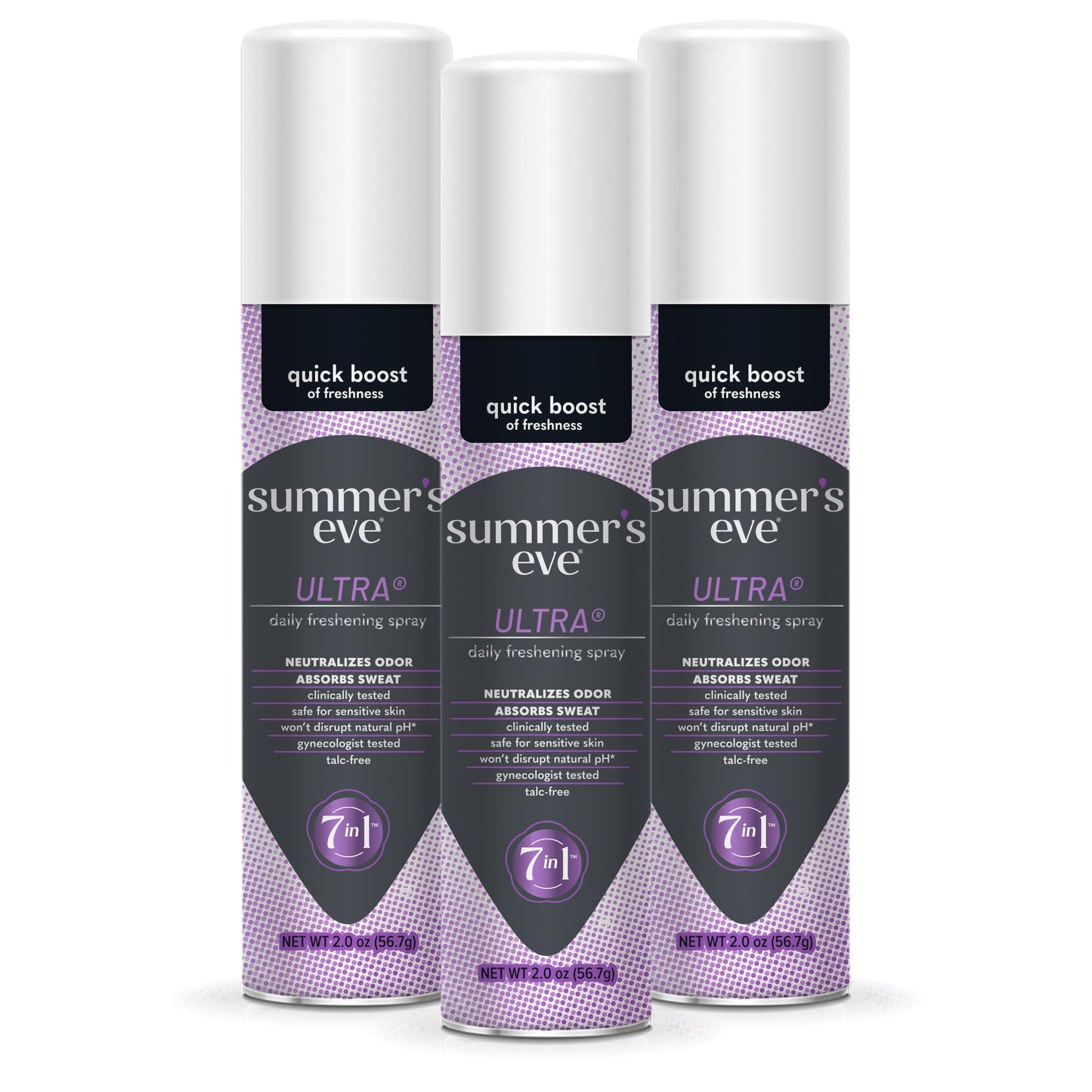Summer's Eve Ultra Feminine Spray, Daily Body Spray for Women, Feminine Care that Neutralizes & Reduces Body Odor, Gynecologist-Tested, 2 oz, 3 Pack