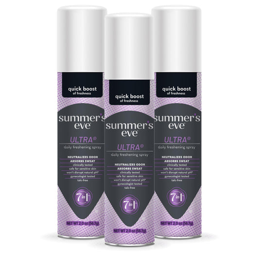Summer's Eve Ultra Feminine Spray, Daily Body Spray for Women, Feminine Care that Neutralizes & Reduces Body Odor, Gynecologist-Tested, 2 oz, 3 Pack