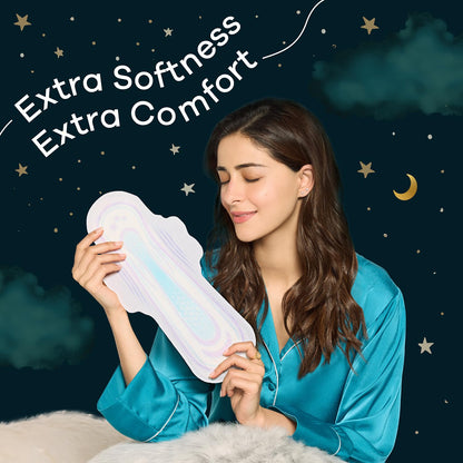Whisper Bindazzz Night Sanitary Pads|Pack of 16 Thin Pads|XXL+|Upto 0% Leaks|60% Longer & Wider Back|Dry Top Sheet|Long Lasting Coverage|Faster Absorption|36 Cm Long|with Disposable Wrap