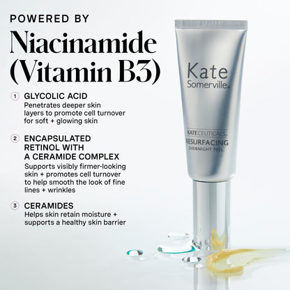 Kate Somerville KateCeuticals® Resurfacing Overnight Peel – Clinic-Grade Face Peel, Powerful Anti-Aging Treatment, 1 Fl Oz