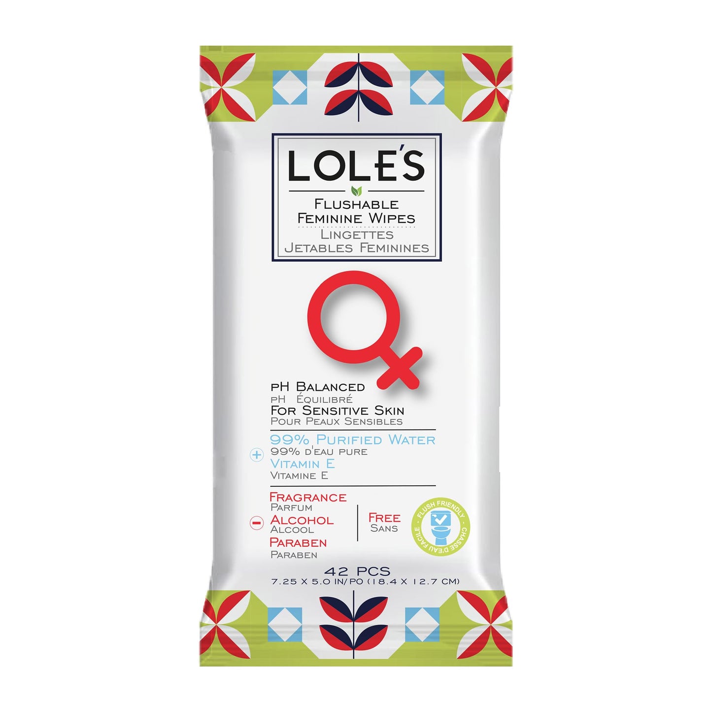 Lole's Flushable Feminine Wipes, Flushable Wipes for Women, Down There Wipes for Women, Sensitive Skin, Maintains Your Vaginal pH Balance, Gently Cleanses Ultra Soft Biodegradable 4x42 168 Count