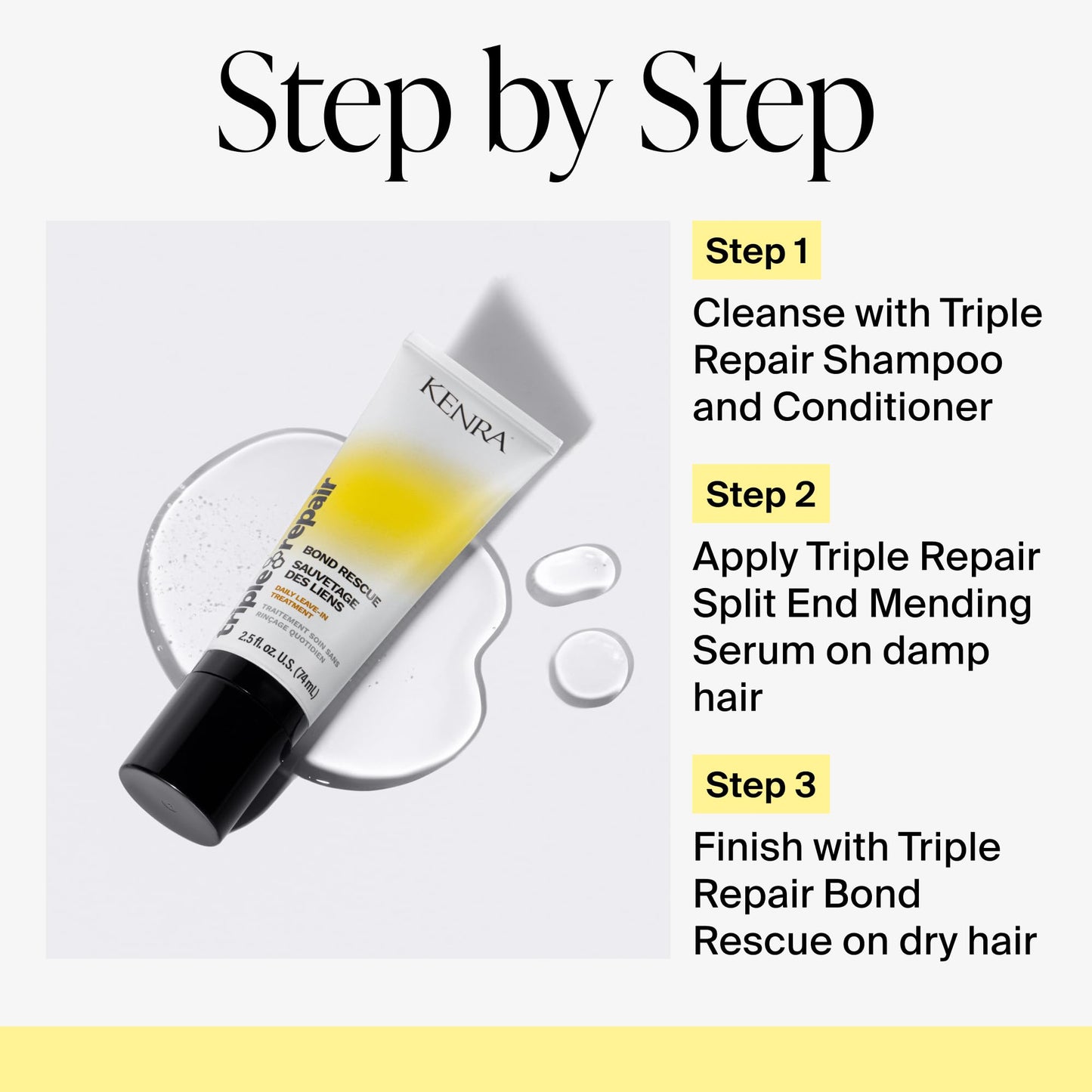 Kenra Professional Triple Repair Bond Rescue | Daily Leave-In Treatment | Prevents Breakage With Each Use