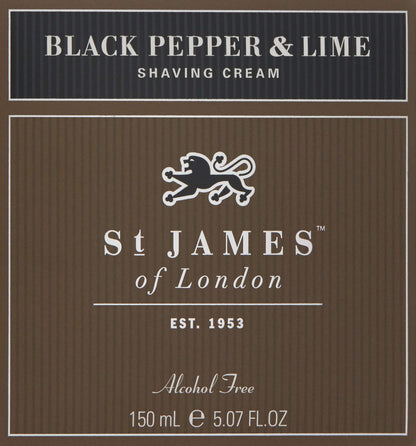 St James of London 100% all-natural Black Pepper & Lime Cream Tub