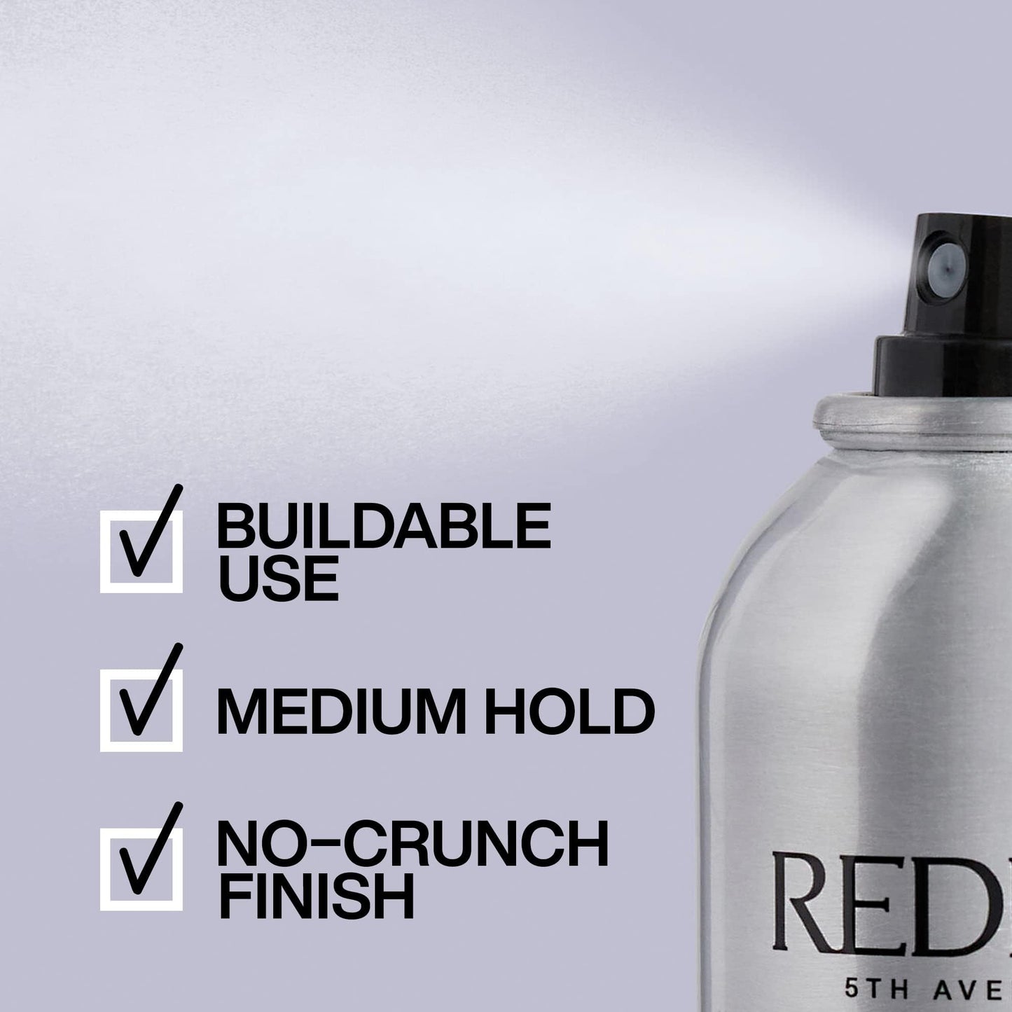 Redken Brushable Hairspray 12 For All Hair Types - Protects Against Frizz and Humidity With Flexible Medium Hold With Natural Finish