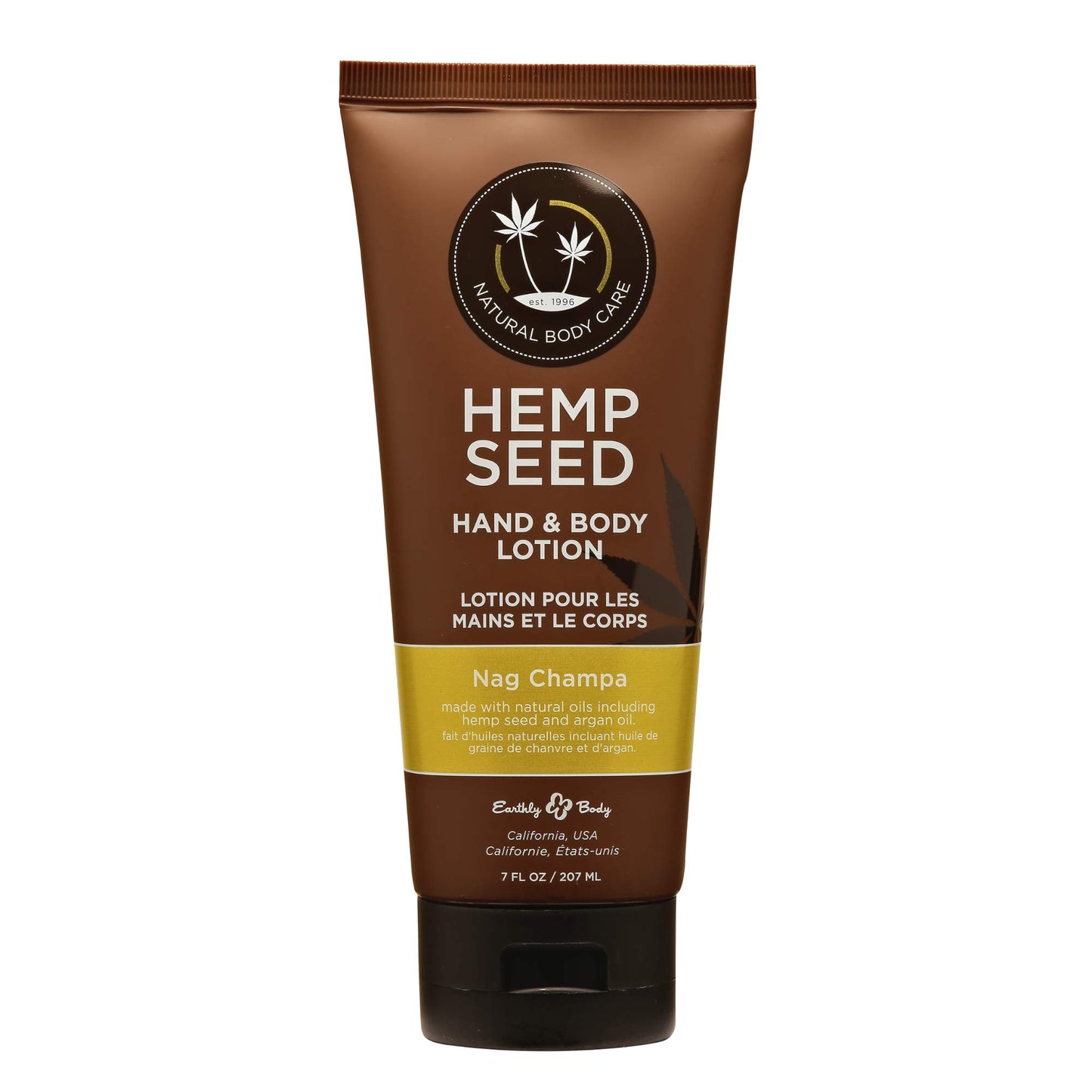 Hemp Seed Hand & Body Lotion, Nag Champa Scent - 7 Fl Oz - Soothe Dry Skin - Argan Oil, Hemp Seed Oil - Light, Non-Greasy Formula - Vegan & Cruelty Free