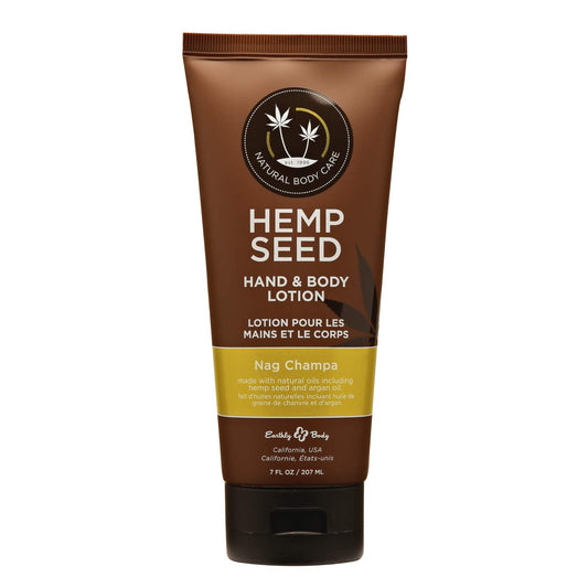 Hemp Seed Hand & Body Lotion, Nag Champa Scent - 7 Fl Oz - Soothe Dry Skin - Argan Oil, Hemp Seed Oil - Light, Non-Greasy Formula - Vegan & Cruelty Free