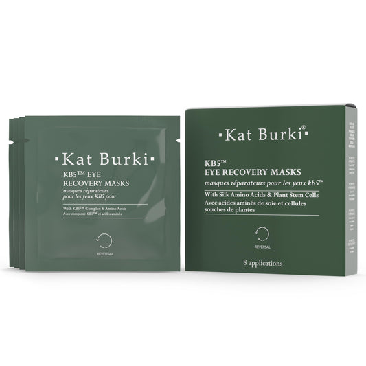 KAT BURKI KB5 Eye Recovery Masks, Lifting, Illuminating Under Eye Patches with Botanical Hyaluronic Acid, Niacinamide & Plant Stem Cells, 8 Applications