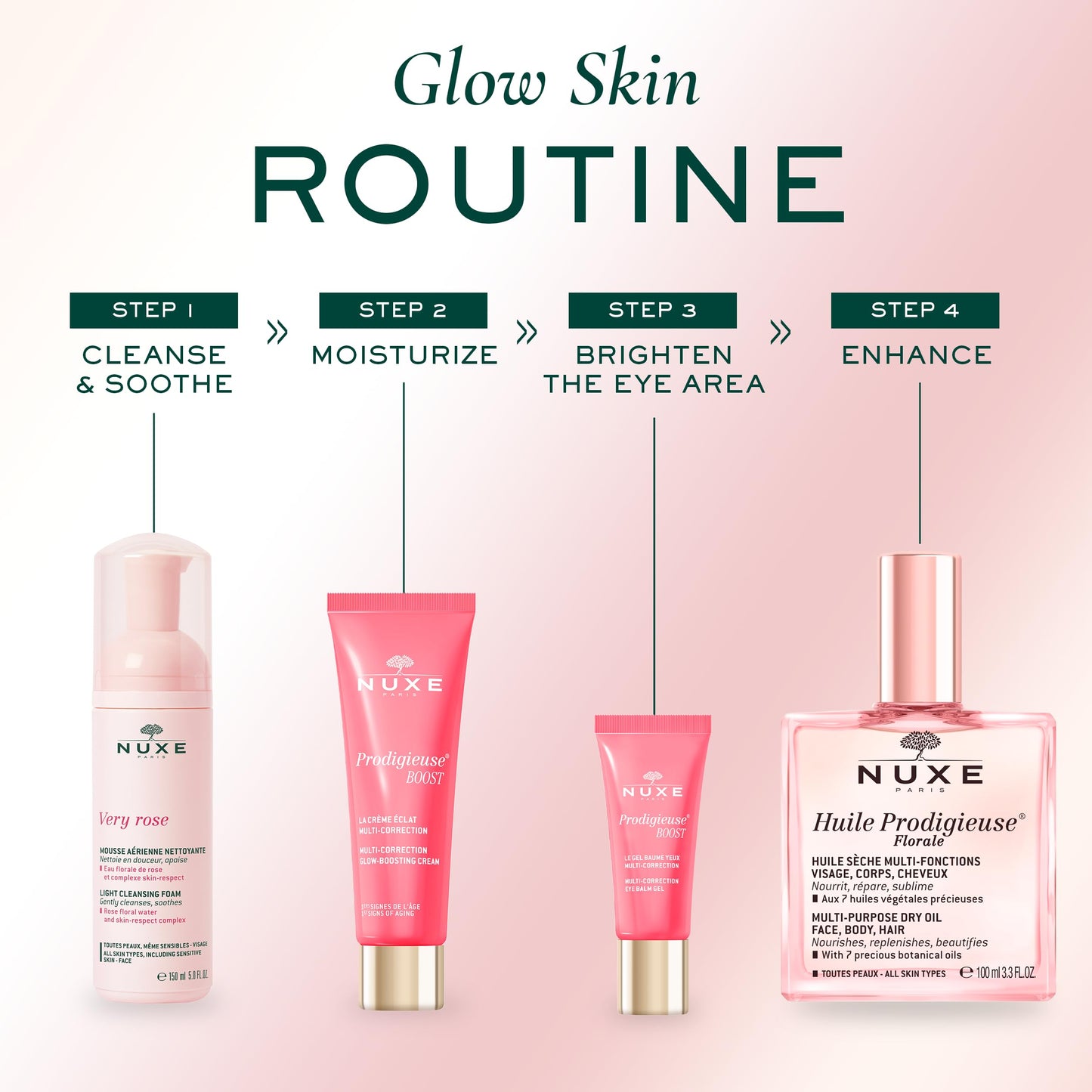 Nuxe Prodigieuse Boost Multi-Correction Glow-Boosting Cream with Hyaluronic Acid, Reduces Signs of Aging, 1.35 Fl Oz
