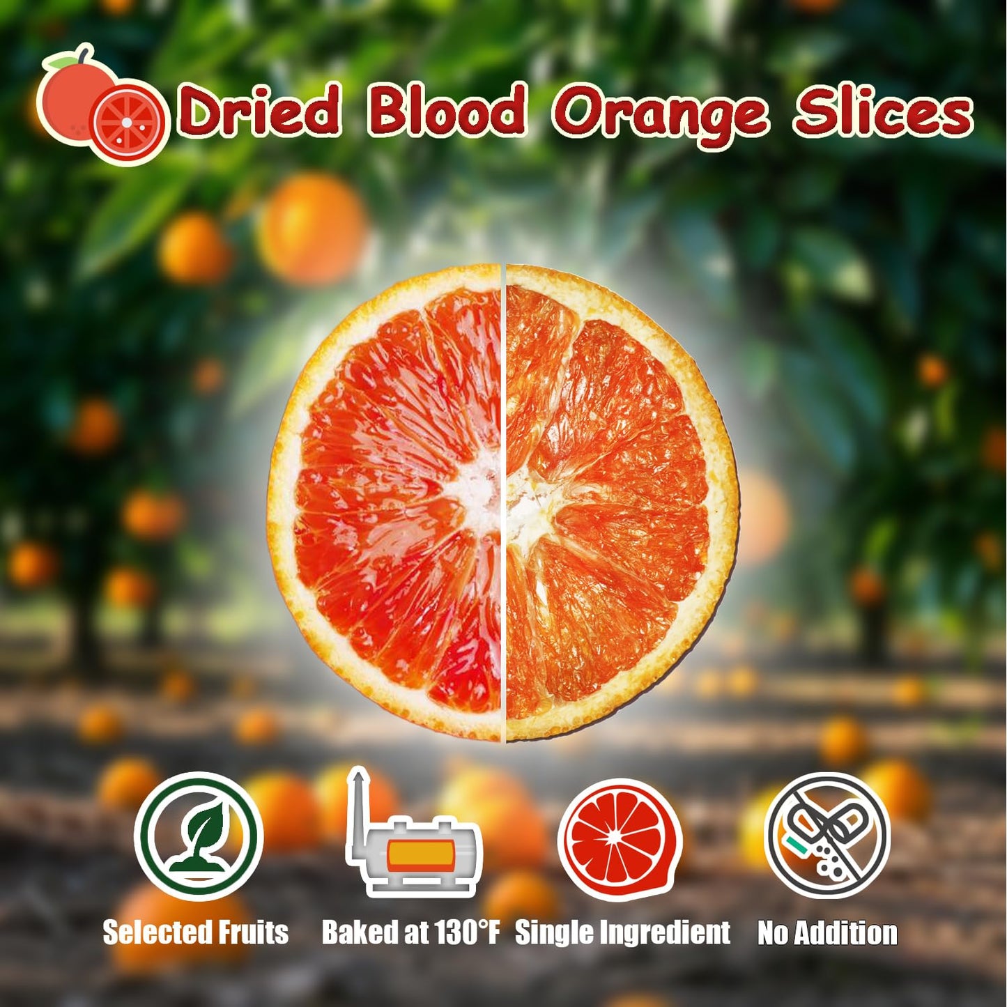 Dried Blood Orange Slices - 3.5oz, 30PCS+ Christmas Crafts | Food Grade Dehydrated Dried Fruit for Garland/Cocktails/Cakes/Potpourri/Candle Making