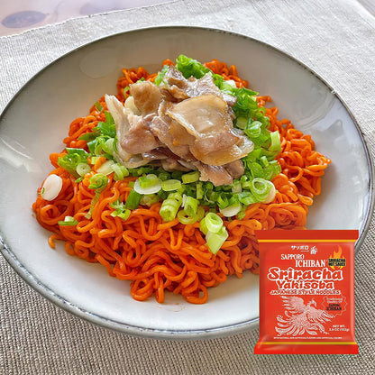 Sriracha Yakisoba, Spicy Chow Mein, No. 1 Tasting Japanese Instant Noodles (3.6 Oz/102 g) (5 Packs)
