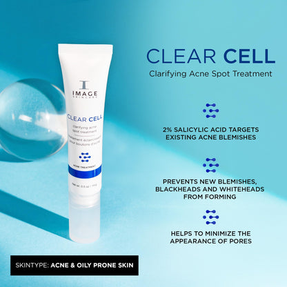 IMAGE Skincare, CLEAR CELL Clarifying Acne Spot Treatment, with Salicylic Acid, Targets Existing Acne Blemishes while Preventing New Blemishes from Forming, 0.5 oz