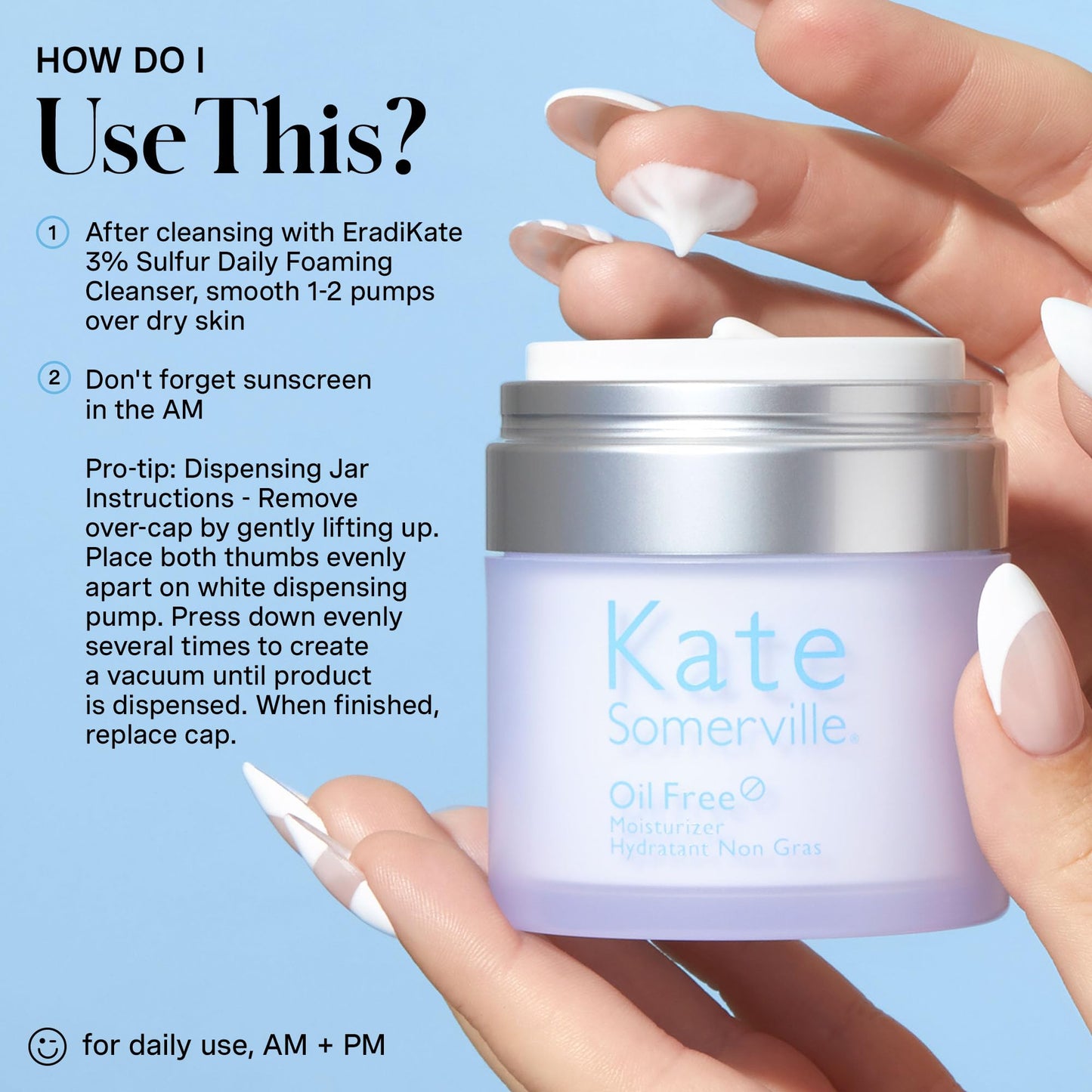 Kate Somerville Oil Free Moisturizer – Clinically Formulated Face Cream for Oily Skin, Lightweight, and Hydrating Daily Oil Control, 1.7 Fl Oz