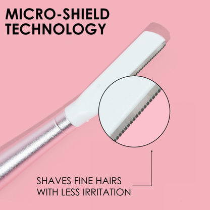 JAPONESQUE - SKINTherapy Dermaplaning Facial Razors - Two Blade Sizes with Interchangeable Handle, Eyebrow Razor, Ultra Sharp Japanese Blades, For Hair Removal, Multipurpose Exfoliating