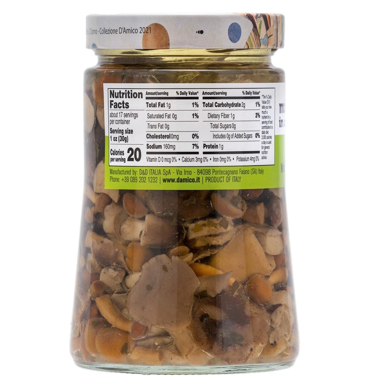 FRATELLI D'AMICO - Mixed Mushrooms in oil, Family-Size, 24.7 oz (700 g), Italian Appetizer, NON-GMO