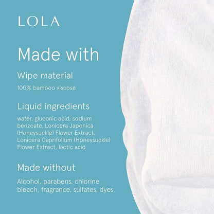 LOLA Cleansing Wipes - Feminine Wipes, Vaginal Wipes, pH Balance & Body Wipes for Women, 32 Count (Pack of 3)