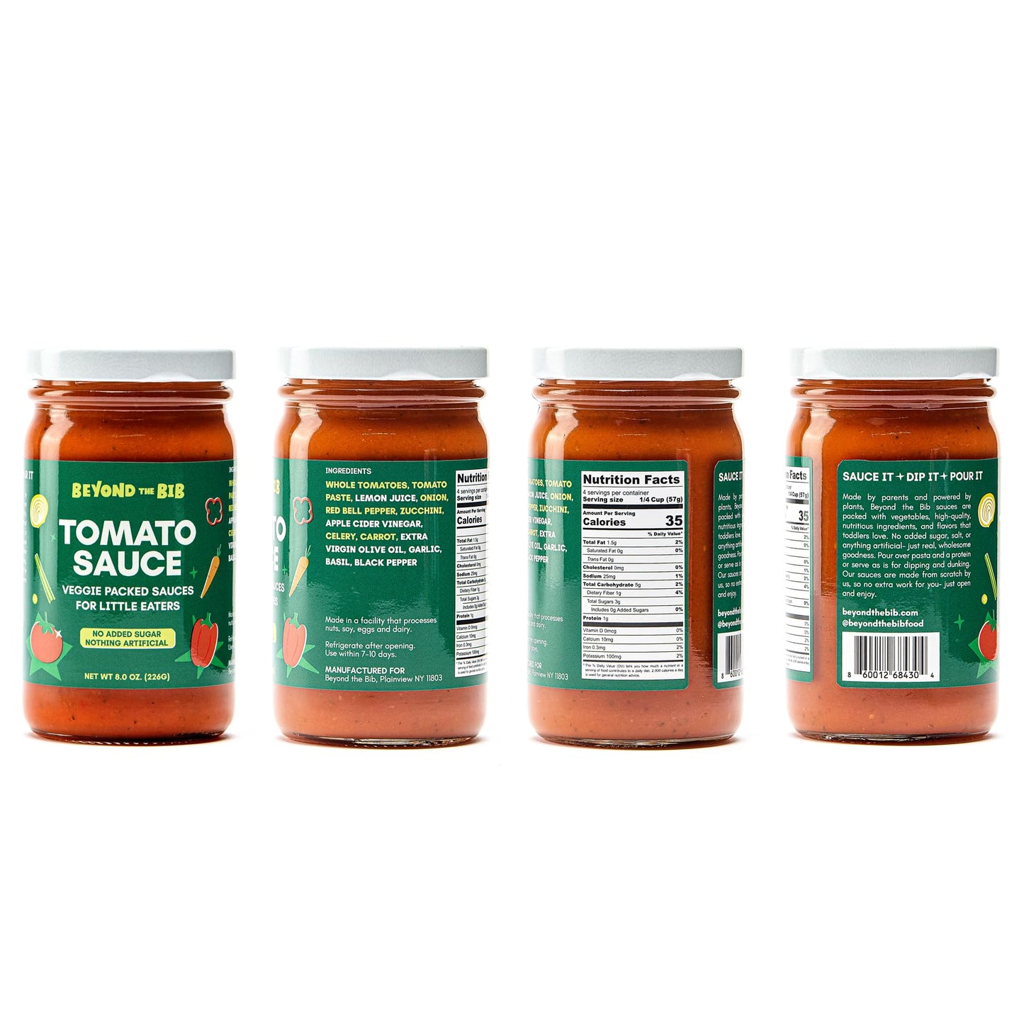Beyond the Bib All Natural Toddler Sauces for Picky Eaters - Hidden Vegetables, No Added Sugar, Quick & Healthy Mealtime Solution - For 24+ Months (Tomato, BBQ, Sweet Mustard)