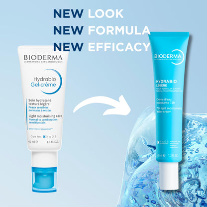 Bioderma Hydrabio Face Cream, Gel Cream Moisturizer, Provides Radiance, Lightweight Face Moisturizer for Normal to Combination Sensitive Skin, 1.33 Fl Oz (Pack of 1)
