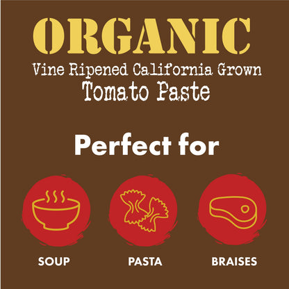 Bianco DiNapoli Organic Tomato Paste, 6 Oz (Pack of 12), Vine Ripened California Grown Tomatoes, Canned Tomato Paste for Soups, Sauces, Pasta and More
