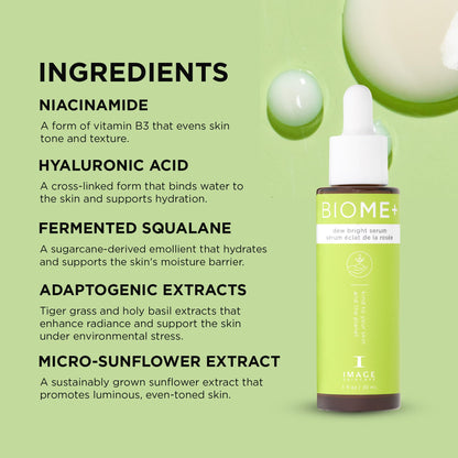 IMAGE Skincare, BIOME+ Dew Bright Serum, Microbiome Friendly Facial Serum, Boosts Luminosity and Enhances Elasticity
