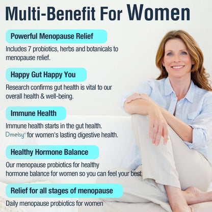 120 Billion CFU Probiotic - Menopause Support Probiotics for Women, Natural Menopause Probiotic Supplement for Hot Flashes Night Sweats Mood Swings Hormone Balance Gut & Immune Health- 120 Caps
