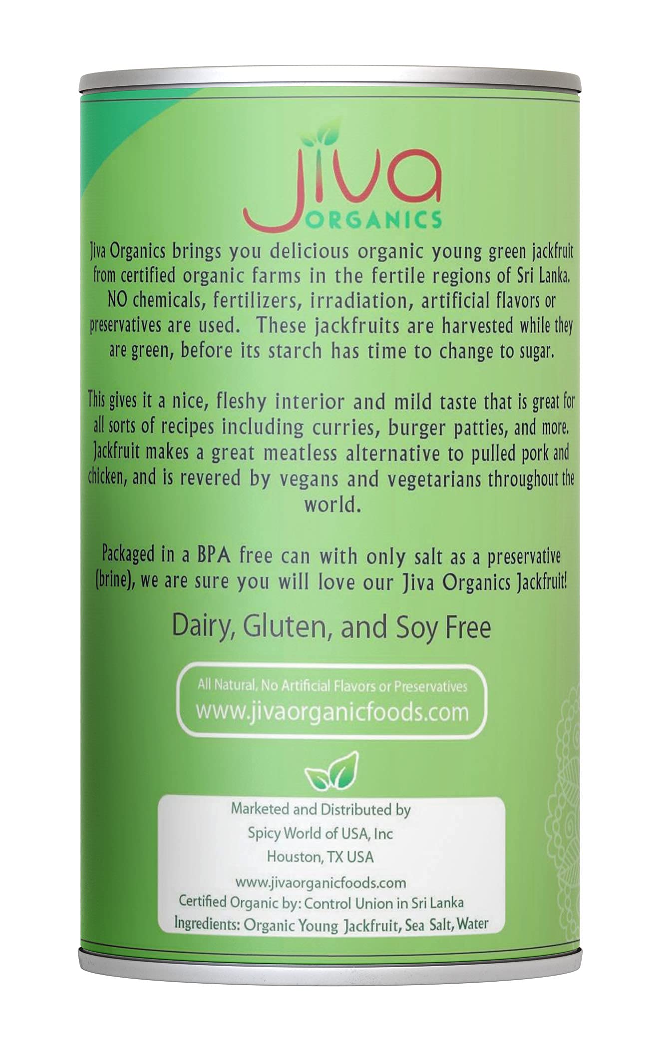 Jiva Organic Young Green Jackfruit 14 Ounce (Pack of 6) - BPA Free, Gluten Free, Jackfruit Canned, Delicious Vegan Meatless Alternative