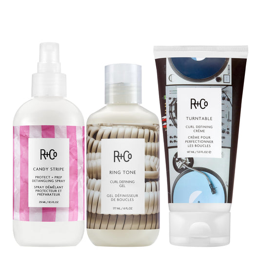 R+Co Candy Stripe Protect + Prep Detangling Spray | Instantly Detangles, Nourishes Hair, Prevents Breakage | Vegan + Cruelty-Free | 8.5 Fl Oz