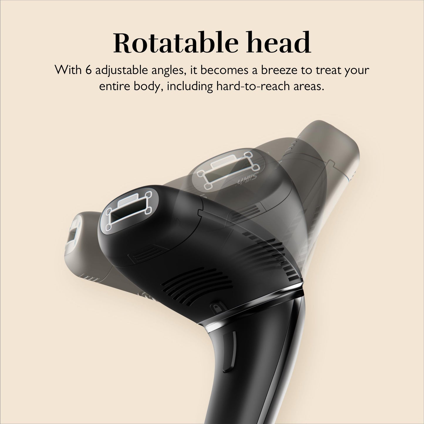 Silk'n 7 IPL Laser Hair Removal Device for Women and Men with Rotating Head, Painless Permanent Hair Reduction at Home for Face and Body in 7 Mins, 3 Smart Attachments and Automatic Skin Sensor, Black