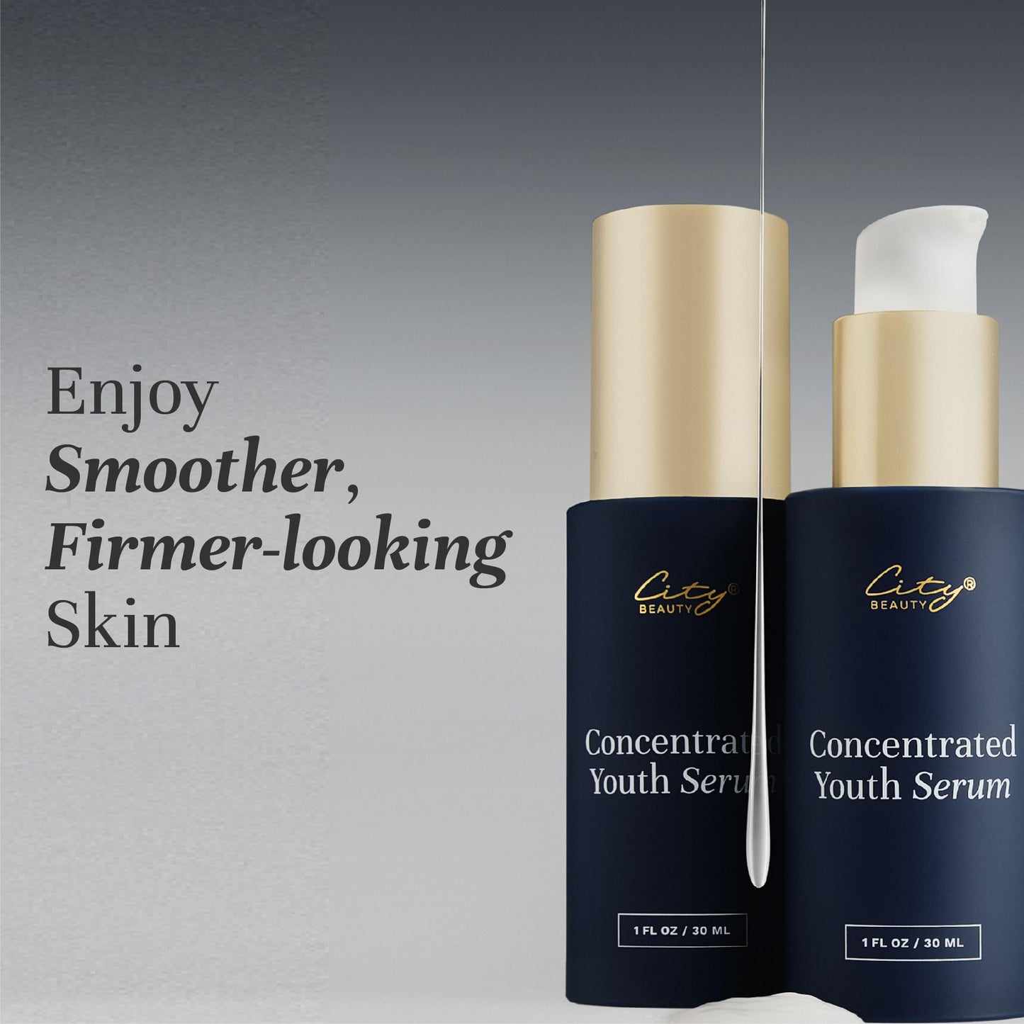 City Beauty Concentrated Youth Serum - Anti-Aging Face Serum - Firm & Smooth - Light-Activated Wrinkle Solution With Advanced Enzymes - Visibly Smooths Fine Lines & Wrinkles