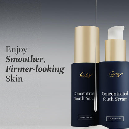 City Beauty Concentrated Youth Serum - Anti-Aging Face Serum - Firm & Smooth - Light-Activated Wrinkle Solution With Advanced Enzymes - Visibly Smooths Fine Lines & Wrinkles