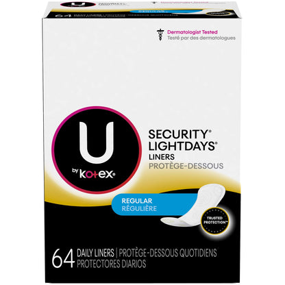 Kotex Natural Balance Lightdays Regular Unscented Pantiliners (4 packs x 64 Liners) - 256 Total Liners
