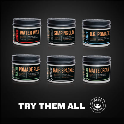 GIBS Tea Tree Pomade Plus, Medium-Plus Hold with Medium to High Shine, Clean ingredients and Made in USA, 4 oz