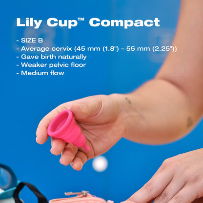 Intimina Lily Cup Compact - Small Menstrual Cup with Flat-fold Compact Design, Disposable Menstrual Cups, Period Cup Reusable (B)