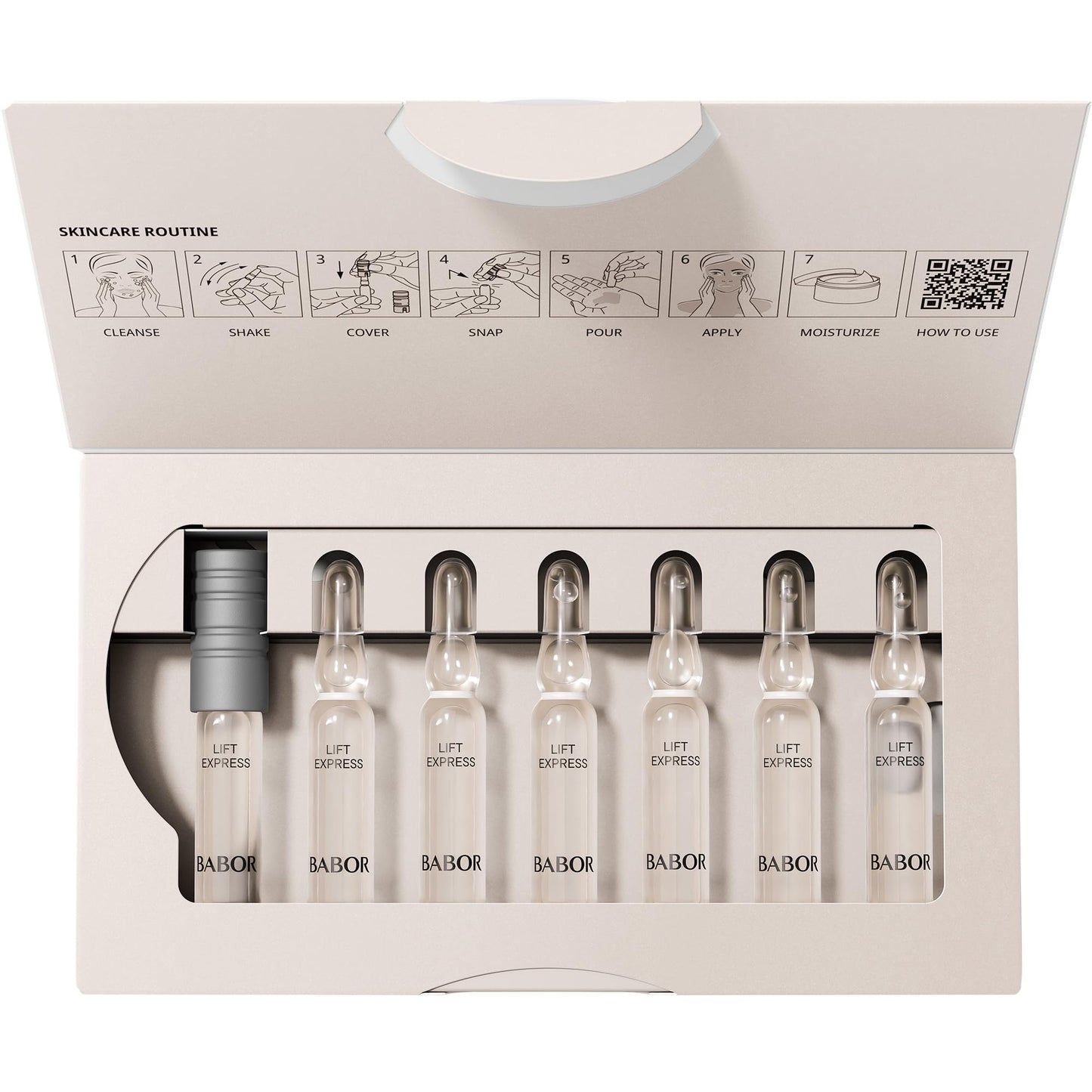 BABOR Lift Express Ampoule Concentrate, Instant Lifting Effect Fills Lines and Wrinkles Up To 6 Hours, Smoothing Skincare Capsule, Anti Aging Serum, Increase Firming & Elasticity, 7 Treatments