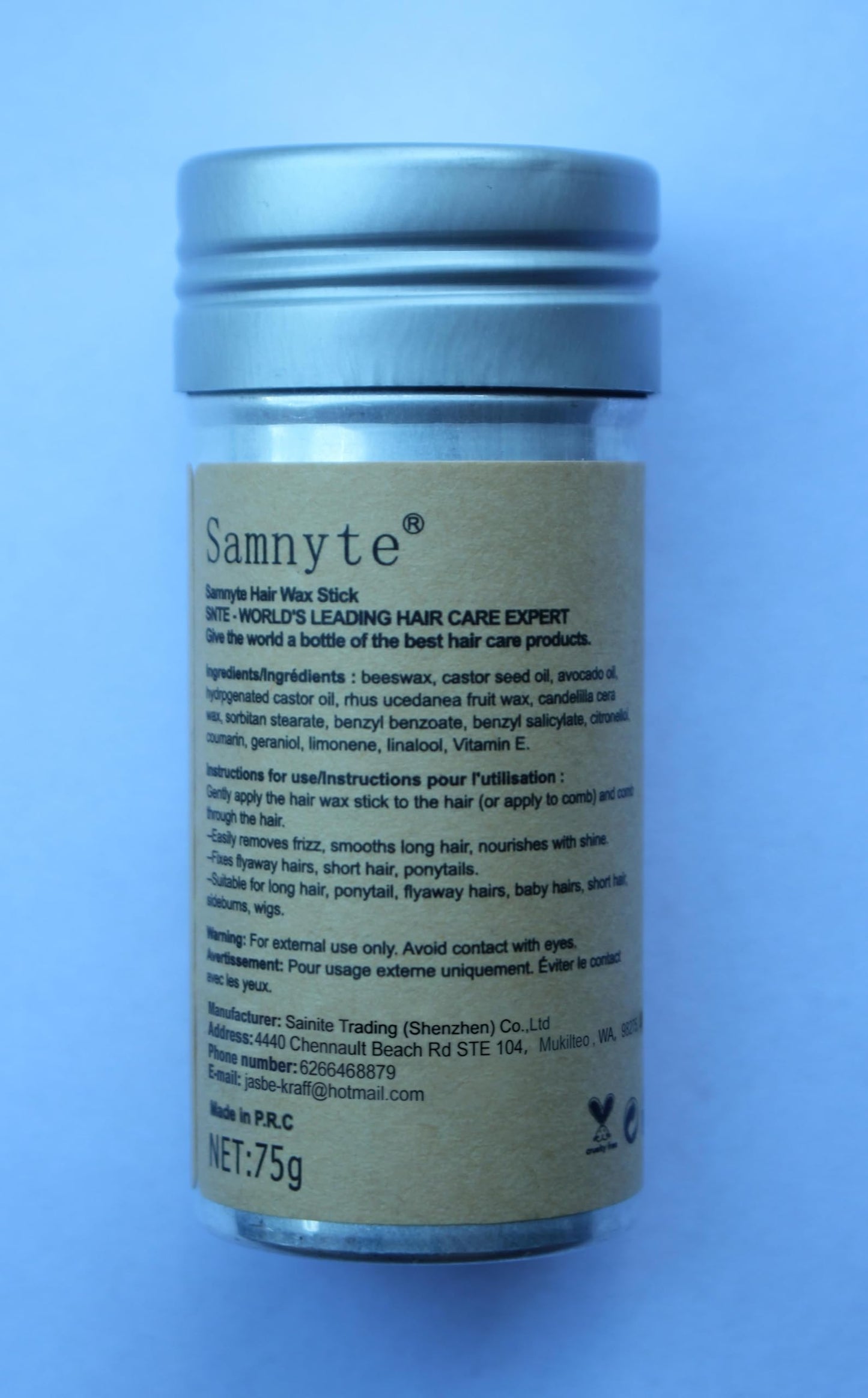 Samnyte Hair Wax Stick, Gel Tamer for Flyaways, Nourishing Slick Stick Pomade for Women & Kids, Slick Back & Styling Cream, Hair Styling Accessories for Teen Girls Gifts, 2.7 Fl Oz | Nourishing, for Women & Kids, Gel Tamer, for Flyaways, Bun Maker...