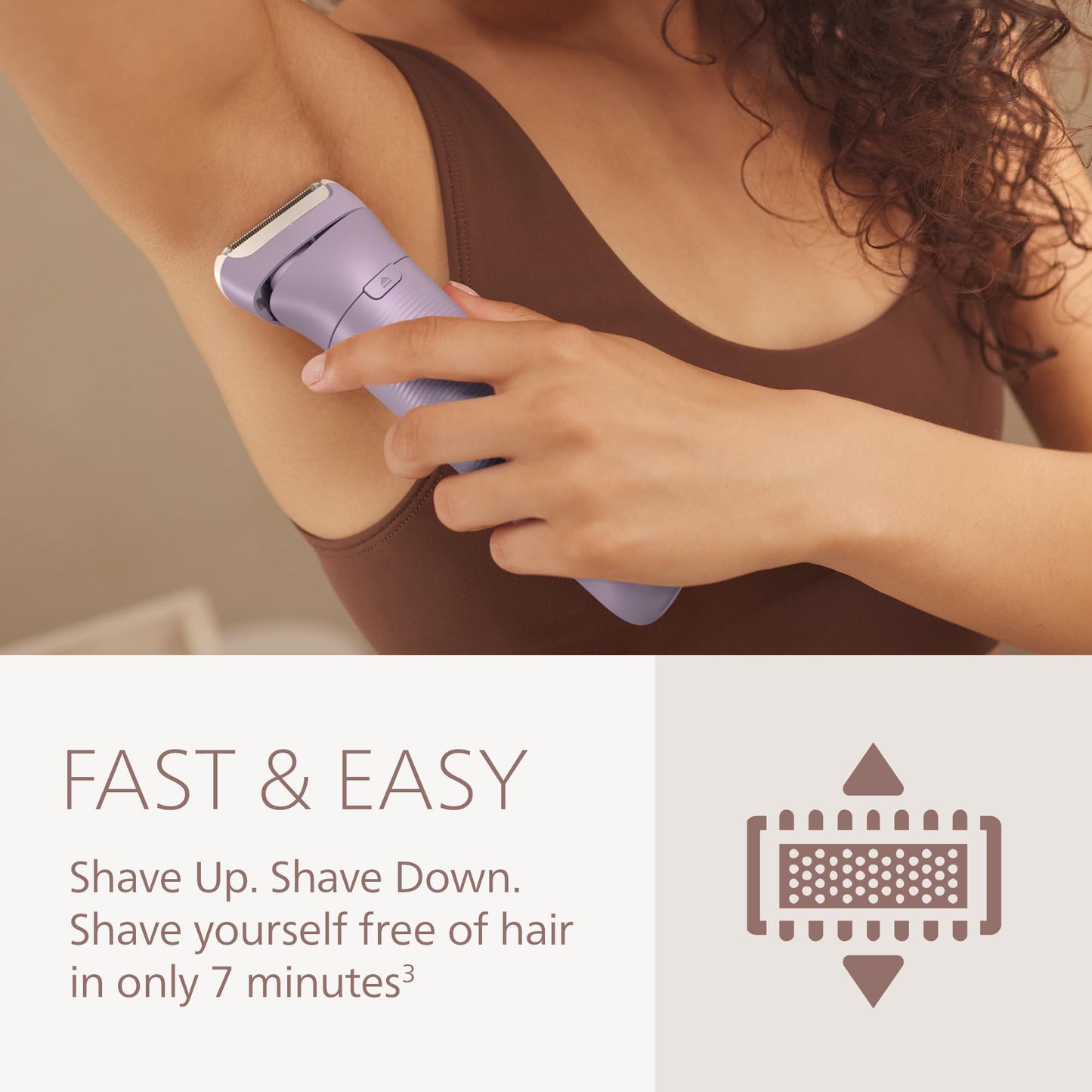 Philips Lady Shaver Series 8000 - Cordless, Wet & Dry Electric Shaver, 3-Blade Shaving System, Flexible Shaving Head, LED Light, for Legs, Body & Bikini, 100 Mins. Runtime, Model BRL149/00