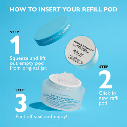 Peter Thomas Roth | Water Drench® Hyaluronic Jelly Moisturizer Refill Pod | Hyaluronic Acid Cloud Cream, For Normal to Oily Skin, Fragrance-Free, Non-Comedogenic, Acne-Safe Moisturizer