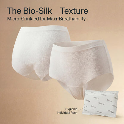 Postpartum Recovery Bundle — 420mm XXL Overnight Pads (28ct) + Disposable Briefs Pad Holder | 17x Drier Than Organic Cotton, pH 4.5 Balanced, Plant-Based C-Section & Heavy Flow Kit, Unscented