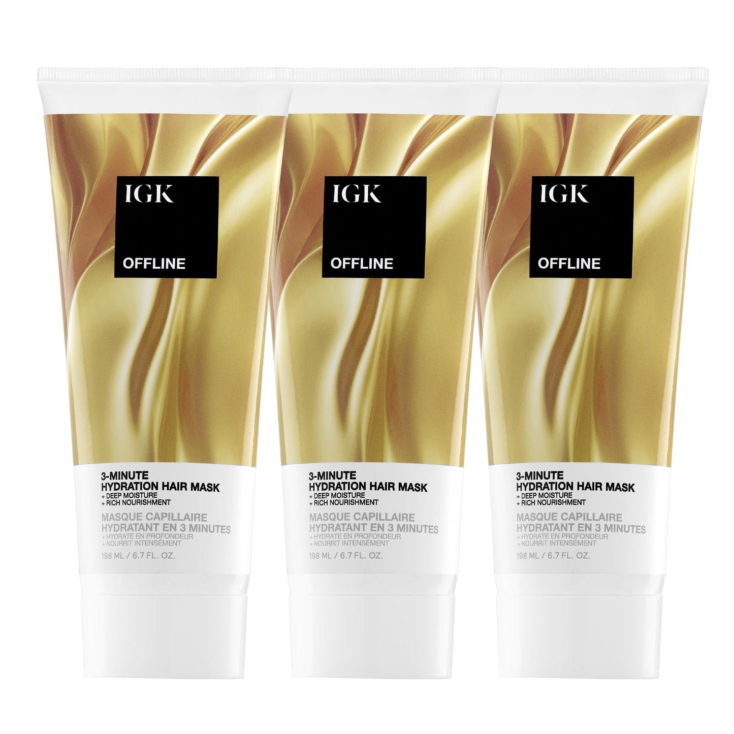 IGK OFFLINE 3-Minute Hydration Hair Mask – Deep Conditioning Treatment for Dry & Damaged Hair – Vegan & Cruelty-Free