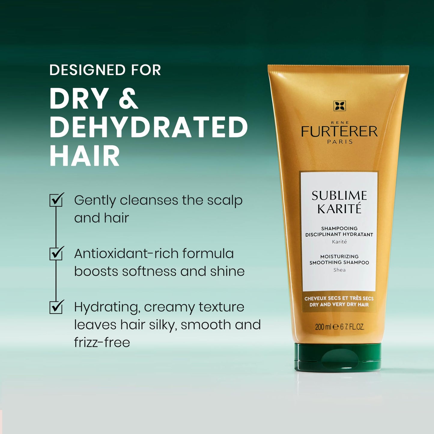 Rene Furterer Sublime Karité Moisturizing Smoothing Shampoo - Shea butter, Ylang-Ylang Essential Oil & Ceramides