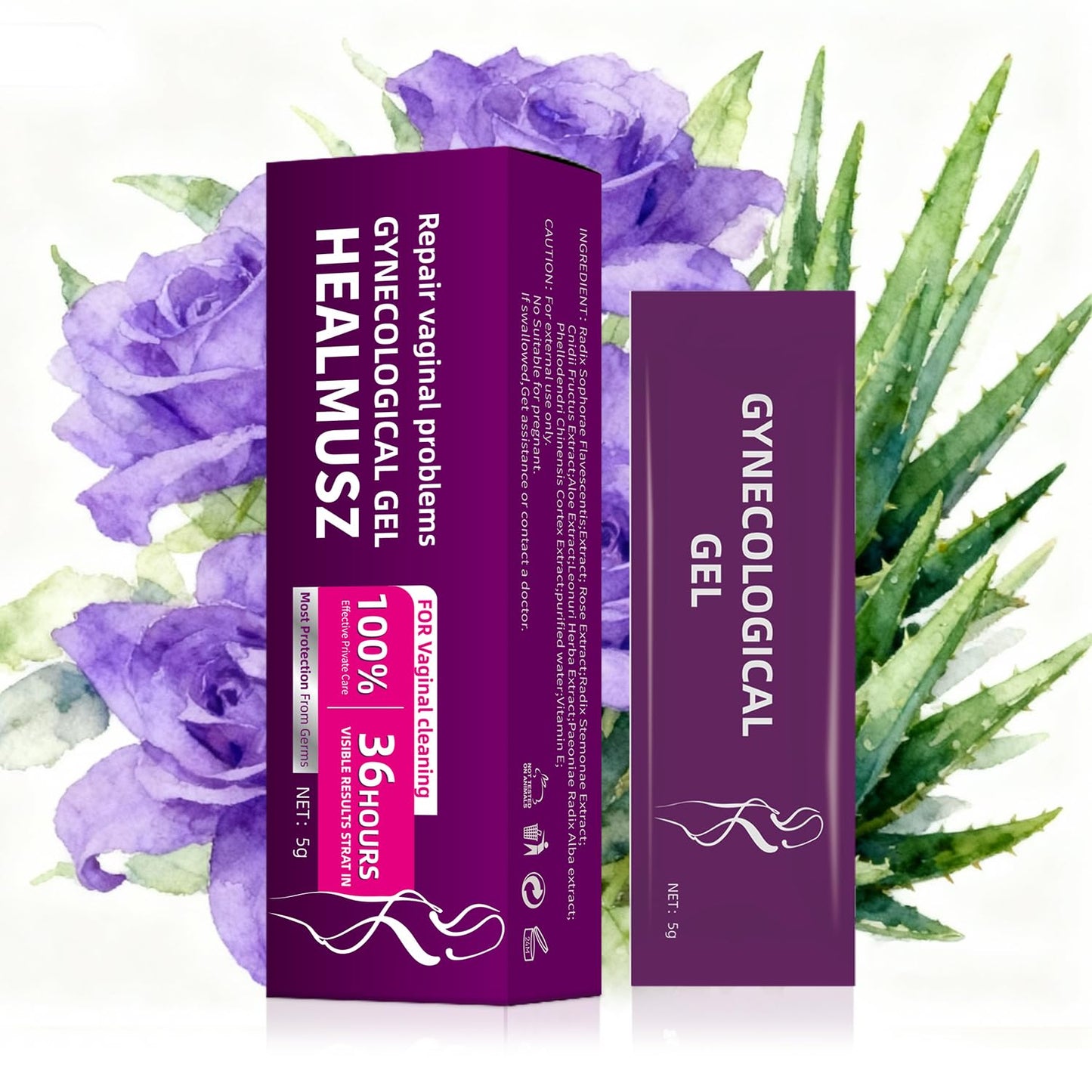 Vaginal Moisturizing Gel, Long Lasting for Vaginal Dryness & Irritation, Vaginal Moisturizer with Hyaluronic Acid & Vitamin E,Feminine Care Hormone Free, 5 Pre-Filled Tubes