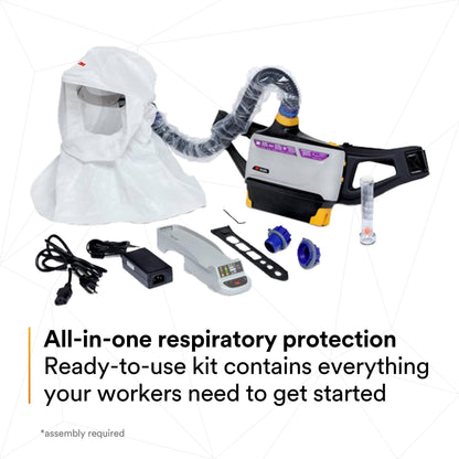 3M PAPR Respirator, Versaflo Powered Air Purifying Respirator Easy Clean Kit, TR-800-ECK, Intrinsically Safe, NIOSH Approved, Ready to Use All-in-One Respiratory Protection for Particulate