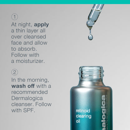 Dermalogica Retinol Clearing Oil Face Serum with Salicylic Acid - Anti-Aging Acne Treatment That Delivers Clearer, Vibrant Skin by Morning, (1 Fl Oz)