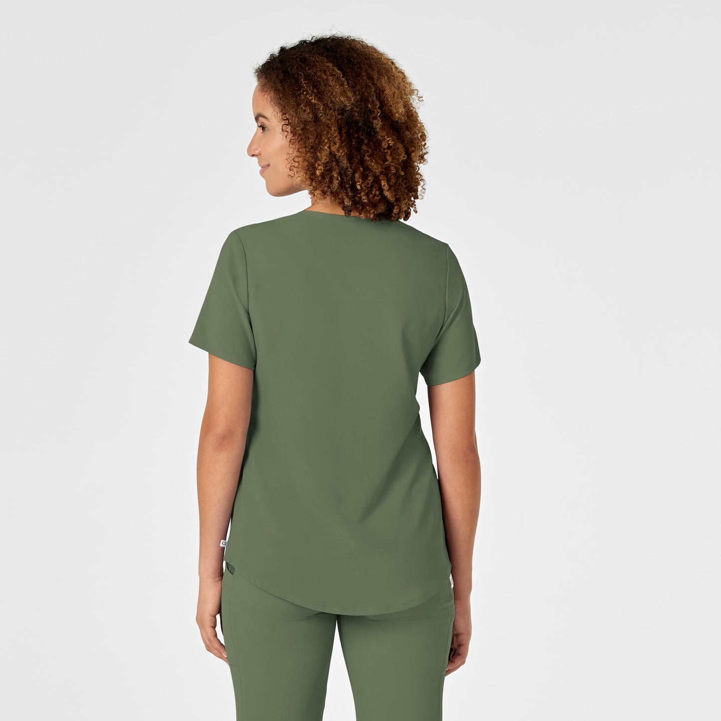 WonderWink Renew Women's V-Neck Scrub Top, Olive, XL