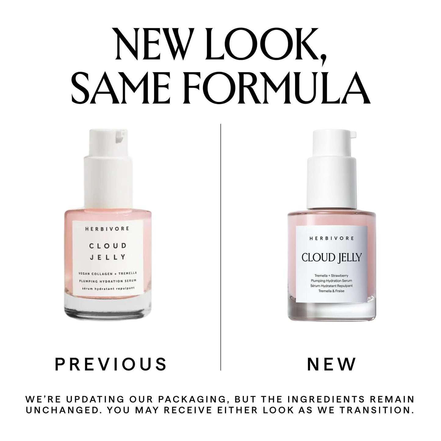 HERBIVORE Cloud Jelly Plumping Hydration Serum | Tremella Mushroom + Strawberry Extract, Lightweight, Deep Hydration for All Skin Types | Vegan, Plant-Based + Cruelty-Free, 30 mL / 1 oz